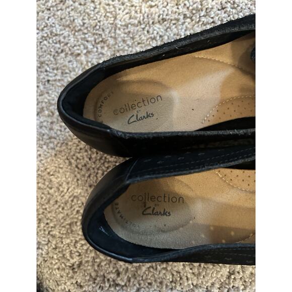 Clarks Collection Perforated Suede Loafers Juliet Hayes Women's‎ Black 7.5M - Picture 11 of 11